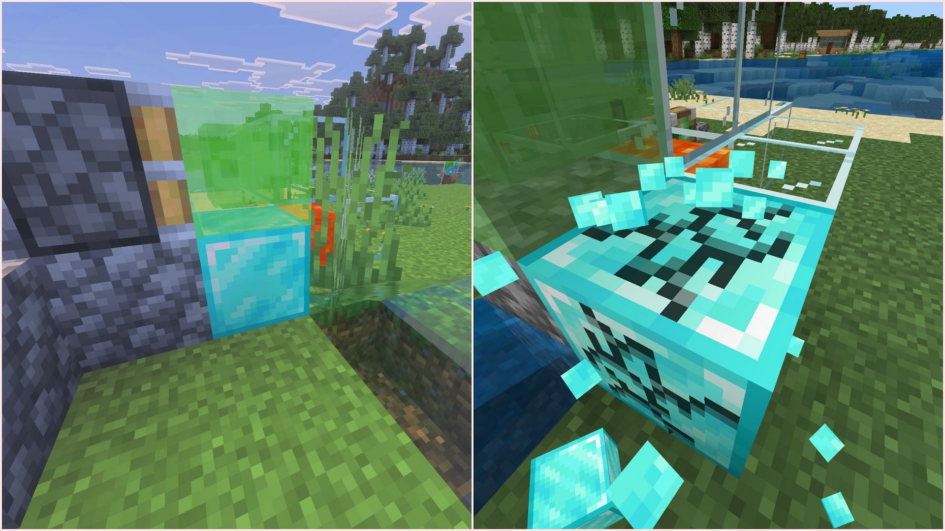 Place the block you want to duplicate and start the contraption (Image via Sportskeeda Gaming || Mojang Studios)